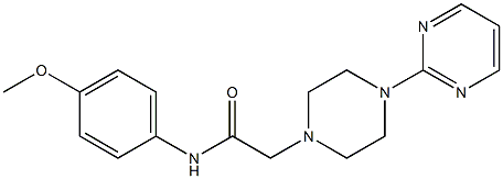 N-(4-methoxyphenyl)-2-(4-pyrimidin-2-ylpiperazin-1-yl)acetamide 结构式