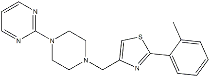 2-(2-methylphenyl)-4-[(4-pyrimidin-2-ylpiperazin-1-yl)methyl]-1,3-thiazole Structure