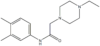 N-(3,4-dimethylphenyl)-2-(4-ethylpiperazin-1-yl)acetamide 化学構造式