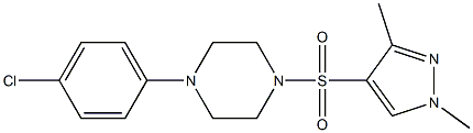1-(4-chlorophenyl)-4-(1,3-dimethylpyrazol-4-yl)sulfonylpiperazine Structure