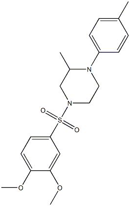 4-(3,4-dimethoxyphenyl)sulfonyl-2-methyl-1-(4-methylphenyl)piperazine Structure