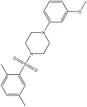 1-(2,5-dimethylphenyl)sulfonyl-4-(3-methoxyphenyl)piperazine Struktur