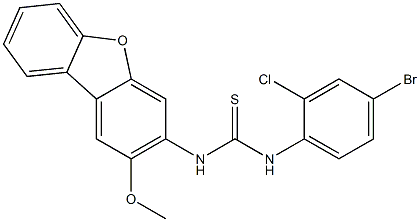 1-(4-bromo-2-chlorophenyl)-3-(2-methoxydibenzofuran-3-yl)thiourea,,结构式