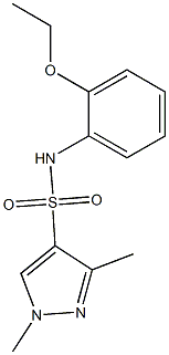 N-(2-ethoxyphenyl)-1,3-dimethylpyrazole-4-sulfonamide 结构式