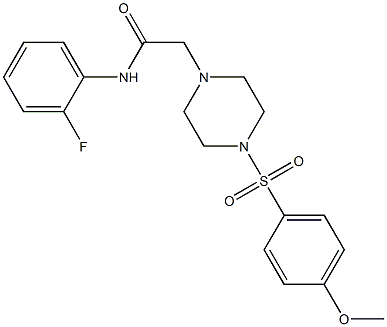 N-(2-fluorophenyl)-2-[4-(4-methoxyphenyl)sulfonylpiperazin-1-yl]acetamide 化学構造式