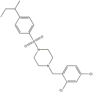 1-(4-butan-2-ylphenyl)sulfonyl-4-[(2,4-dichlorophenyl)methyl]piperazine 化学構造式
