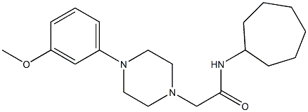 N-cycloheptyl-2-[4-(3-methoxyphenyl)piperazin-1-yl]acetamide Structure