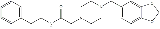 2-[4-(1,3-benzodioxol-5-ylmethyl)piperazin-1-yl]-N-(2-phenylethyl)acetamide Structure