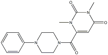 1,3-dimethyl-6-(4-phenylpiperazine-1-carbonyl)pyrimidine-2,4-dione Struktur