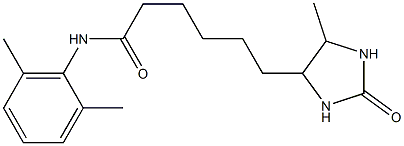 N-(2,6-dimethylphenyl)-6-(5-methyl-2-oxoimidazolidin-4-yl)hexanamide Struktur