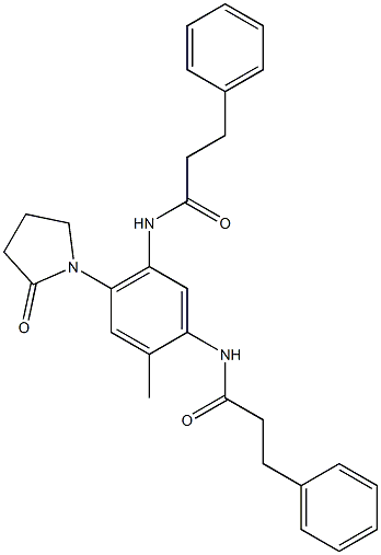 N-[2-methyl-4-(2-oxopyrrolidin-1-yl)-5-(3-phenylpropanoylamino)phenyl]-3-phenylpropanamide Structure