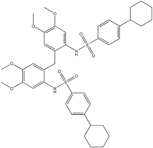  4-cyclohexyl-N-[2-[[2-[(4-cyclohexylphenyl)sulfonylamino]-4,5-dimethoxyphenyl]methyl]-4,5-dimethoxyphenyl]benzenesulfonamide