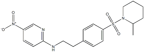 N-[2-[4-(2-methylpiperidin-1-yl)sulfonylphenyl]ethyl]-5-nitropyridin-2-amine 化学構造式