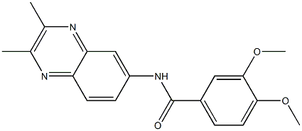 N-(2,3-dimethylquinoxalin-6-yl)-3,4-dimethoxybenzamide 化学構造式