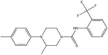 3-methyl-4-(4-methylphenyl)-N-[2-(trifluoromethyl)phenyl]piperazine-1-carbothioamide Structure