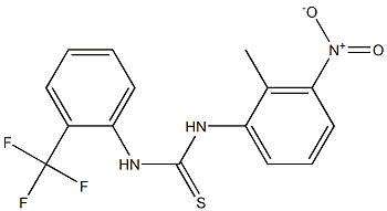 1-(2-methyl-3-nitrophenyl)-3-[2-(trifluoromethyl)phenyl]thiourea Struktur