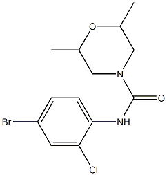 N-(4-bromo-2-chlorophenyl)-2,6-dimethylmorpholine-4-carboxamide Struktur