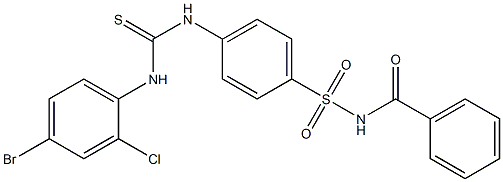 N-[4-[(4-bromo-2-chlorophenyl)carbamothioylamino]phenyl]sulfonylbenzamide Structure