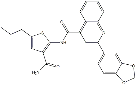 2-(1,3-benzodioxol-5-yl)-N-(3-carbamoyl-5-propylthiophen-2-yl)quinoline-4-carboxamide