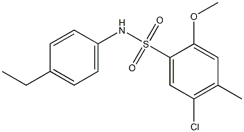 5-chloro-N-(4-ethylphenyl)-2-methoxy-4-methylbenzenesulfonamide Struktur