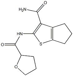 N-(3-carbamoyl-5,6-dihydro-4H-cyclopenta[b]thiophen-2-yl)oxolane-2-carboxamide 结构式