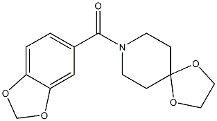 1,3-benzodioxol-5-yl(1,4-dioxa-8-azaspiro[4.5]decan-8-yl)methanone 化学構造式
