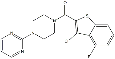 (3-chloro-4-fluoro-1-benzothiophen-2-yl)-(4-pyrimidin-2-ylpiperazin-1-yl)methanone Structure