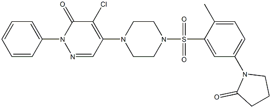 4-chloro-5-[4-[2-methyl-5-(2-oxopyrrolidin-1-yl)phenyl]sulfonylpiperazin-1-yl]-2-phenylpyridazin-3-one Structure