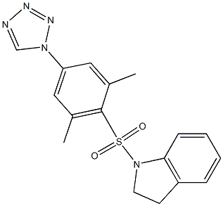 1-[2,6-dimethyl-4-(tetrazol-1-yl)phenyl]sulfonyl-2,3-dihydroindole Structure