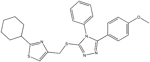 2-cyclohexyl-4-[[5-(4-methoxyphenyl)-4-phenyl-1,2,4-triazol-3-yl]sulfanylmethyl]-1,3-thiazole