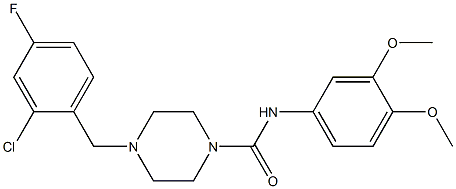 4-[(2-chloro-4-fluorophenyl)methyl]-N-(3,4-dimethoxyphenyl)piperazine-1-carboxamide