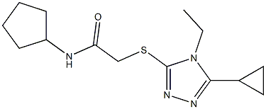 N-cyclopentyl-2-[(5-cyclopropyl-4-ethyl-1,2,4-triazol-3-yl)sulfanyl]acetamide Structure