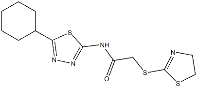 N-(5-cyclohexyl-1,3,4-thiadiazol-2-yl)-2-(4,5-dihydro-1,3-thiazol-2-ylsulfanyl)acetamide Structure