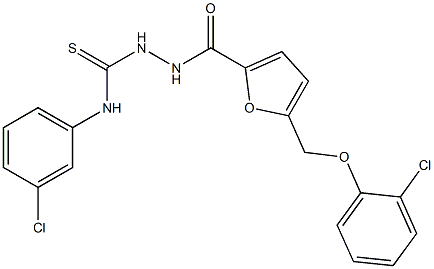 1-[[5-[(2-chlorophenoxy)methyl]furan-2-carbonyl]amino]-3-(3-chlorophenyl)thiourea 化学構造式