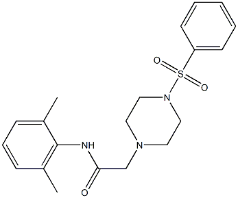2-[4-(benzenesulfonyl)piperazin-1-yl]-N-(2,6-dimethylphenyl)acetamide Struktur