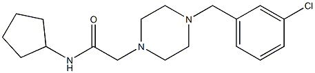 2-[4-[(3-chlorophenyl)methyl]piperazin-1-yl]-N-cyclopentylacetamide 结构式