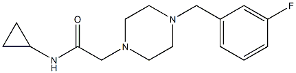 N-cyclopropyl-2-[4-[(3-fluorophenyl)methyl]piperazin-1-yl]acetamide Struktur