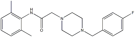 N-(2,6-dimethylphenyl)-2-[4-[(4-fluorophenyl)methyl]piperazin-1-yl]acetamide Struktur