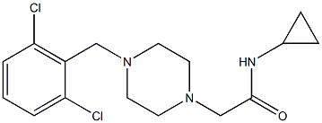N-cyclopropyl-2-[4-[(2,6-dichlorophenyl)methyl]piperazin-1-yl]acetamide Structure