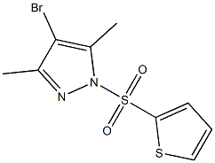 4-bromo-3,5-dimethyl-1-thiophen-2-ylsulfonylpyrazole 化学構造式