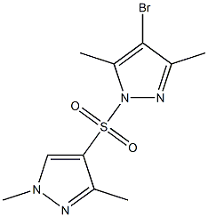 4-bromo-1-(1,3-dimethylpyrazol-4-yl)sulfonyl-3,5-dimethylpyrazole Struktur