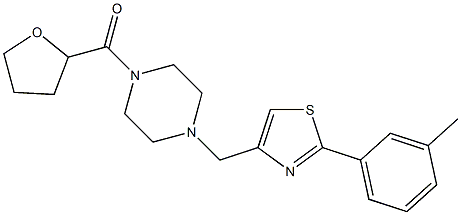 [4-[[2-(3-methylphenyl)-1,3-thiazol-4-yl]methyl]piperazin-1-yl]-(oxolan-2-yl)methanone 结构式
