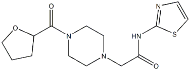 2-[4-(oxolane-2-carbonyl)piperazin-1-yl]-N-(1,3-thiazol-2-yl)acetamide Structure