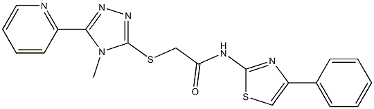 2-[(4-methyl-5-pyridin-2-yl-1,2,4-triazol-3-yl)sulfanyl]-N-(4-phenyl-1,3-thiazol-2-yl)acetamide Struktur