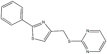 2-phenyl-4-(pyrimidin-2-ylsulfanylmethyl)-1,3-thiazole Structure