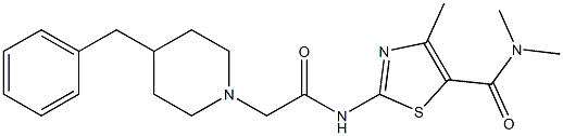 2-[[2-(4-benzylpiperidin-1-yl)acetyl]amino]-N,N,4-trimethyl-1,3-thiazole-5-carboxamide Structure