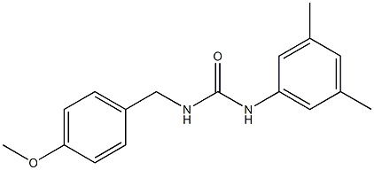 1-(3,5-dimethylphenyl)-3-[(4-methoxyphenyl)methyl]urea 结构式