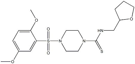 4-(2,5-dimethoxyphenyl)sulfonyl-N-(oxolan-2-ylmethyl)piperazine-1-carbothioamide 化学構造式