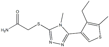 2-[[5-(4-ethyl-5-methylthiophen-3-yl)-4-methyl-1,2,4-triazol-3-yl]sulfanyl]acetamide Structure