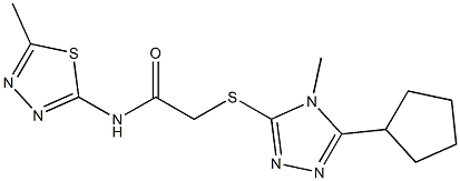 2-[(5-cyclopentyl-4-methyl-1,2,4-triazol-3-yl)sulfanyl]-N-(5-methyl-1,3,4-thiadiazol-2-yl)acetamide Structure